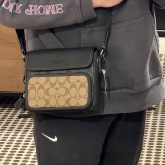 NWT Coach CC032 QBTUP Sullivan Flap Crossbody in Blocked Signature Canvas - Picture 7 of 15